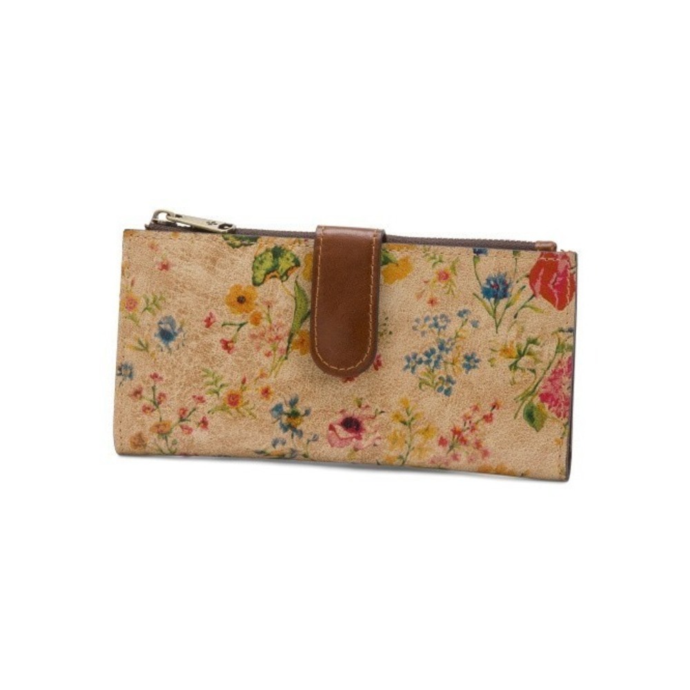 Patricia Nash Nazari Leather Wallet Prairie Rose RFID Floral Continental